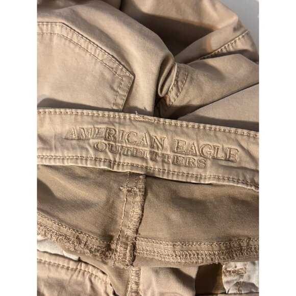 American Eagle Outfitters Slim Fit Beige Jeggings Pants Zippered Pockets Size 4 - Picture 7 of 9